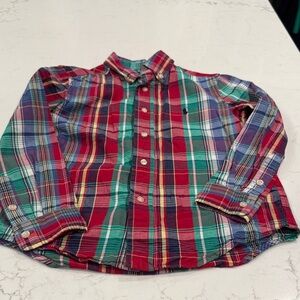 Ralph Lauren Plaid Kids Shirt - Red, Green, Blue